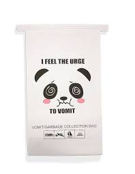 10 Reusable Vomit Bags with Emoji Design