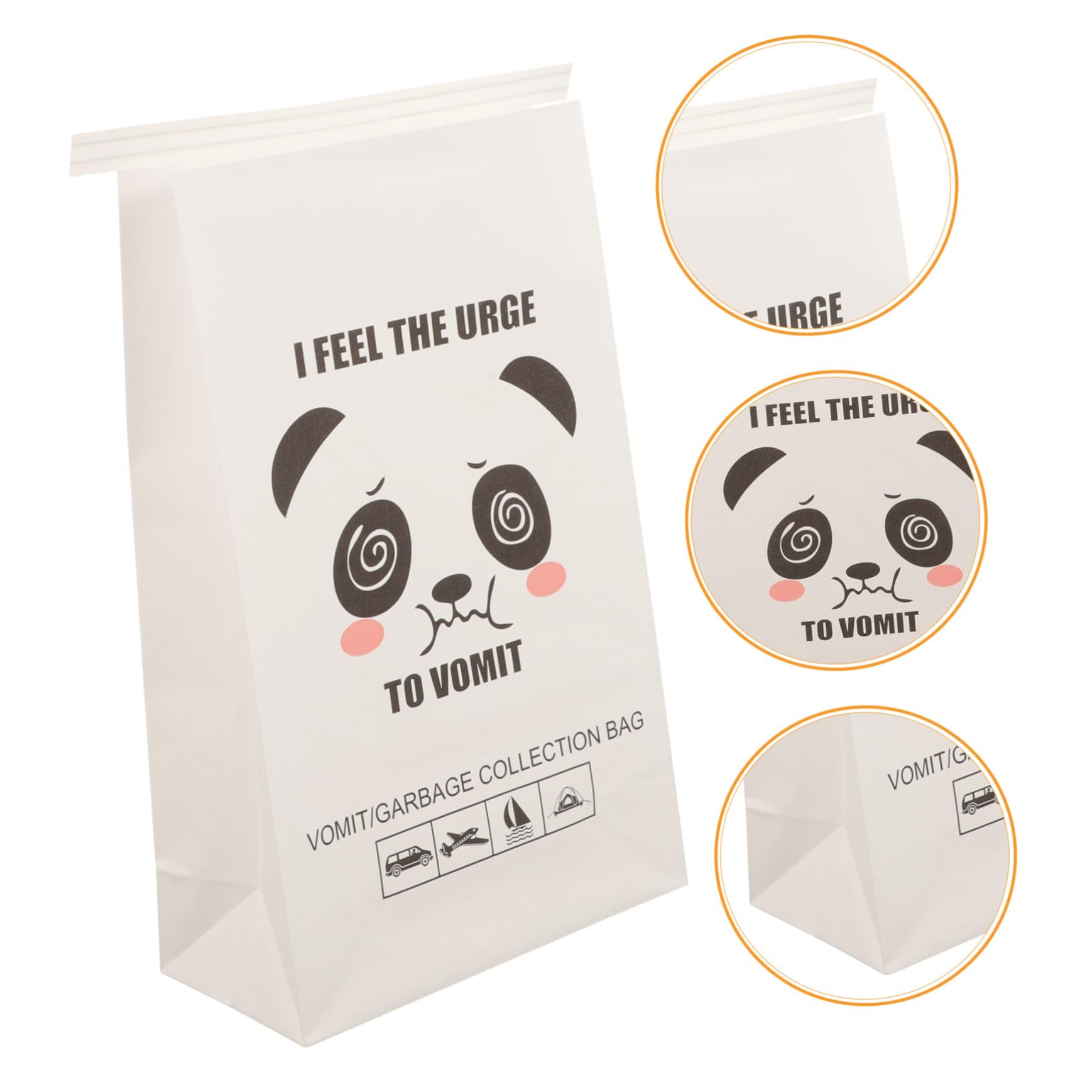 10 Reusable Vomit Bags with Emoji Design